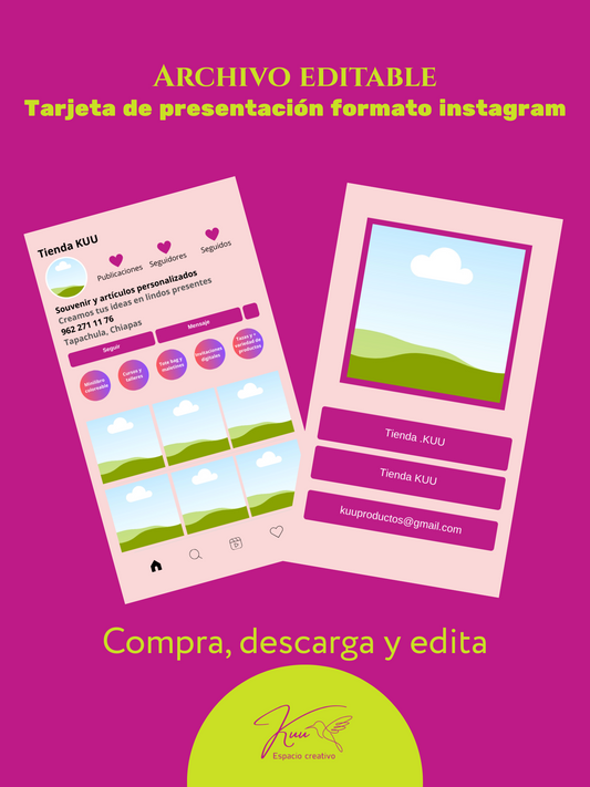 Tarjeta tipo instagram